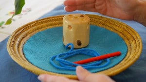 Simple Montessori Activities: stiching block